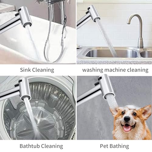 Bidet Handbrause Set, Dual-Jet-Modus, ABS-Sprühkopf mit erhöhtem Druck, Baby-Stoffwindel-Sprühset mit Wasserhahnspender, Federschläuchen, Haken