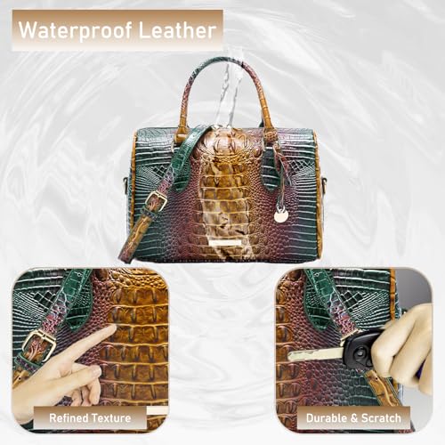 Image of Makcr Joacbv Top-Handle Crocodile Purses For Women Crossbody Leather Bags Trendy Large Capacity Tote with Shoulder Strap