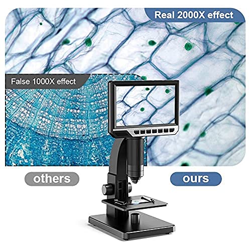 LCD mikroskop cyfrowy 7 cali 12 Mp HD 2000X 10+1 LED nifikacja