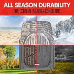 Motor Trend 2 Pièces devant tapis de voiture- Gris FlexTough Contour Liners - Tapis de sol en caoutchouc pour voiture SUV Camion & Van-All Weather Protection, le modèle universel pour s'adapter