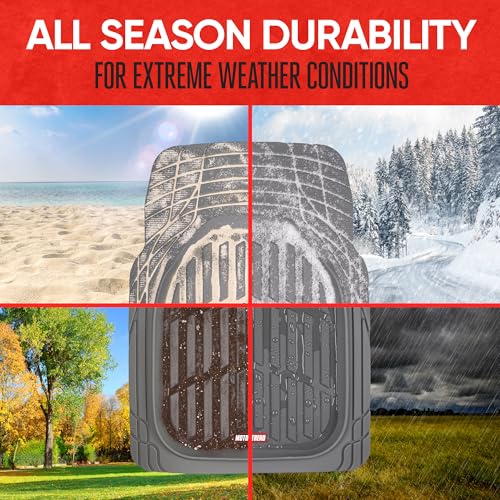 Motor Trend 2 Piece Front Car Floor Mats- Gray FlexTough Contour Liners-Deep Dish Heavy Duty Rubber Floor Mats for Car SUV Truck & Van-All Weather Protection, Universal Trim to Fit by Motor Trend - Image 4