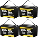 4 Pack 12V 100Ah LiFePO4 Solar Battery – Deep Cycle Lithium Battery for Solar Systems, Off-Grid, RV, Marine, and Backup Power with 15000+ Cycles, Lightweight, Maintenance-Free