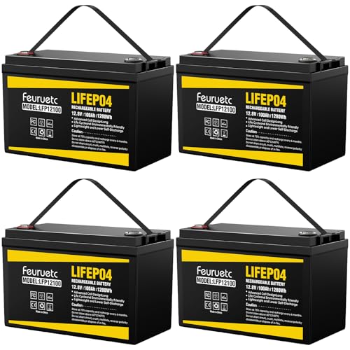 4 Pack 12v 100ah Lifepo4 Solar Battery  Deep Cycle Lithium Battery For Solar ...