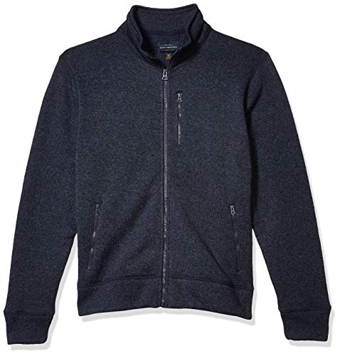 Lucky Brand Men's Los Feliz Fleece Full Zip Mock Neck Sweatshirt, Navy, L