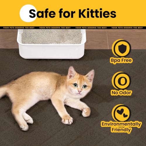 Image of Conlun Cat Litter Mat Litter Trapping Mat, 24 inch x 17 inch Brown