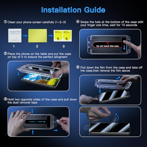 Image of Uyiton for Samsung Galaxy S23 Plus Privacy Screen Protector - 2 Pack | Anti-Spy, Fingerprint Unlock, 9H+ Tempered Glass, Scratch-Resistant, Bubble-Free, Easy Installation, Case-Friendly