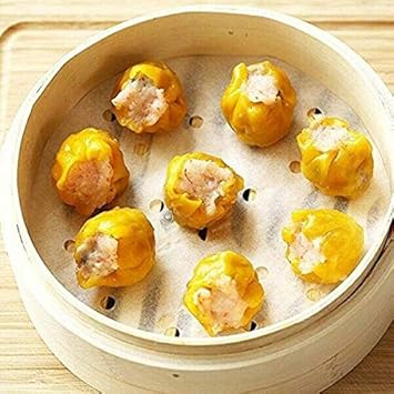 ELECTROPRIME Premium Perforated Air Fryer Liners 9 Inches Bamboo Steamer Liners (Beige) - 100 Pcs