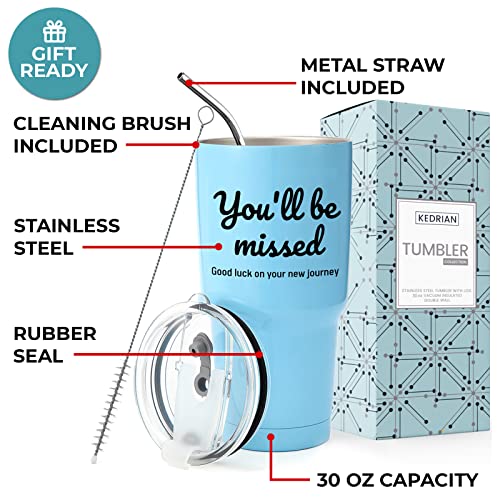 Kedrian Farewell Tumbler 30Oz, Coworker Leaving Gifts For Women, Farewell Gifts For Coworkers Men, Going Away Gifts For Friends, Goodbye Gifts For Coworkers Women, Happy Retirement Gifts For Women #TOP4
