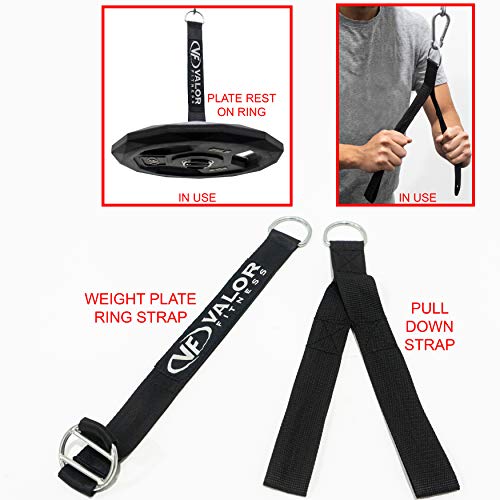 Valor Fitness PY-1 Portable LAT Pull Down Machine, Bundle Option Includes Tricep Rope, V Tricep Bar and Triangle Chest Pull Cable Machine Attachments