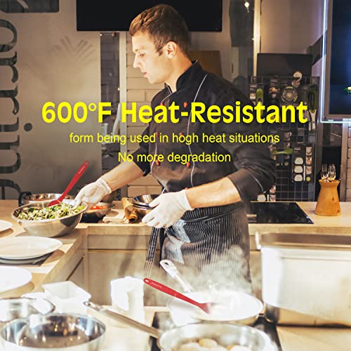 Permanent Replacement Silicone Spatula Set Premium Rubber Spatulas Silicone Heat Resistant 600°F Silicon Spatula Kitchen Utensils 6 Pcs Red #TOP4