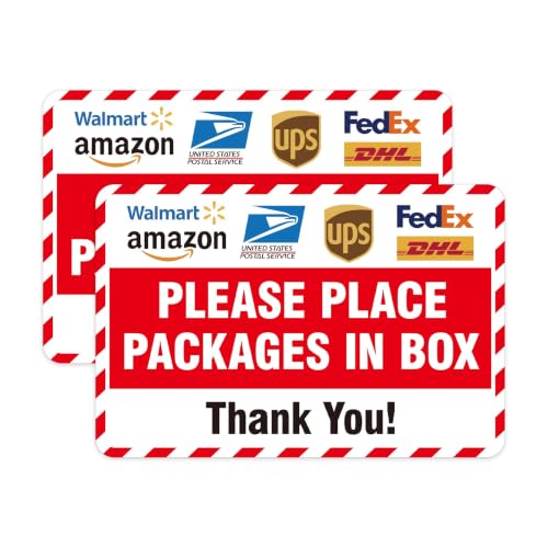 2PCS Please Leave Packages and Deliveries Here Sign,Self-Adhesive