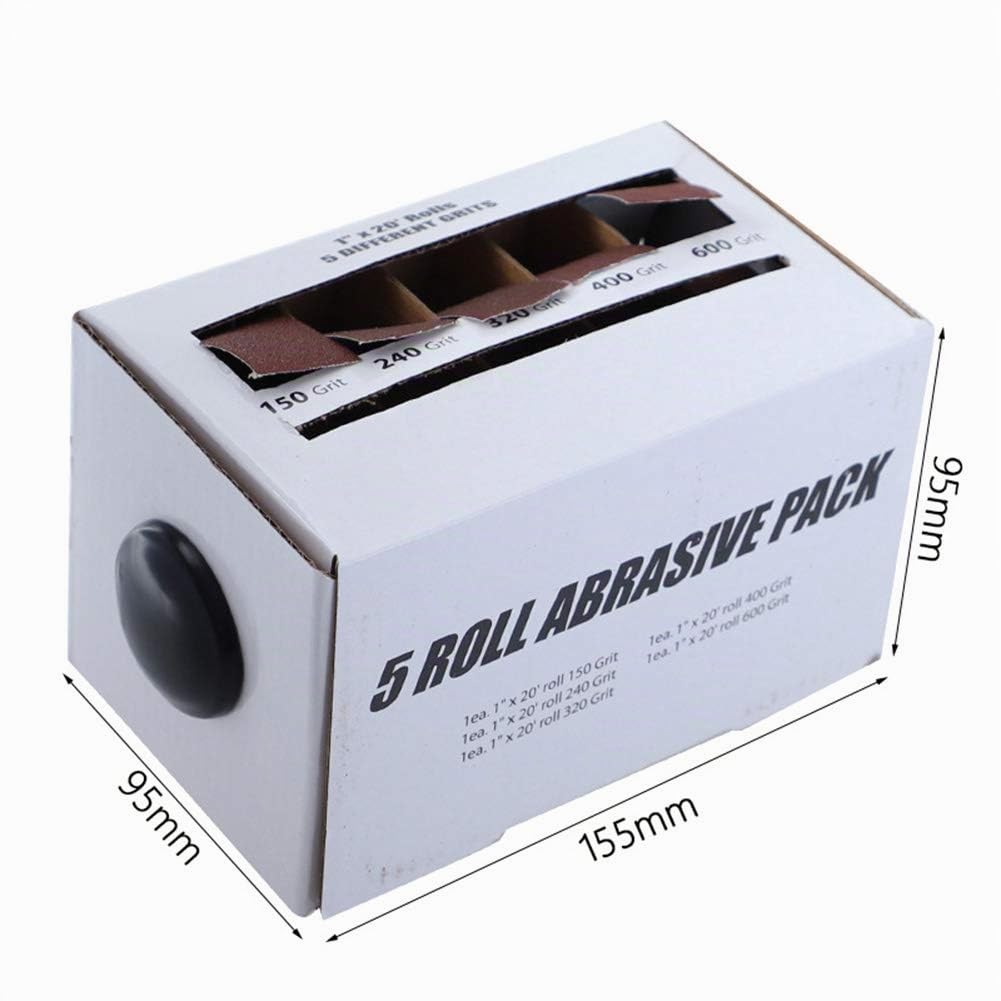 6 metri 150 Grana 240 Grana 320 Grana 400 Grana 600 Grana Rotolo di carta Vetrata Abrasiva, 5 Rolls nastro abrasivo Drawable Emery panno carta vetrata