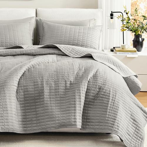 Comfort Spaces Kienna Quilt Set- Double Sided Stitching Design Summer Blanket,...