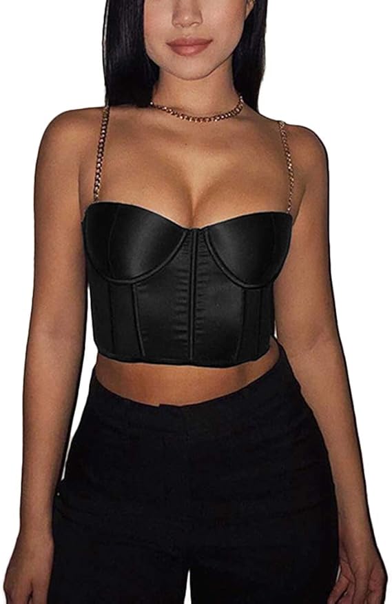 CHICFOR Women's Patchwork Chain Strap Tank Top Casual Sleeveless Shirts Blouses