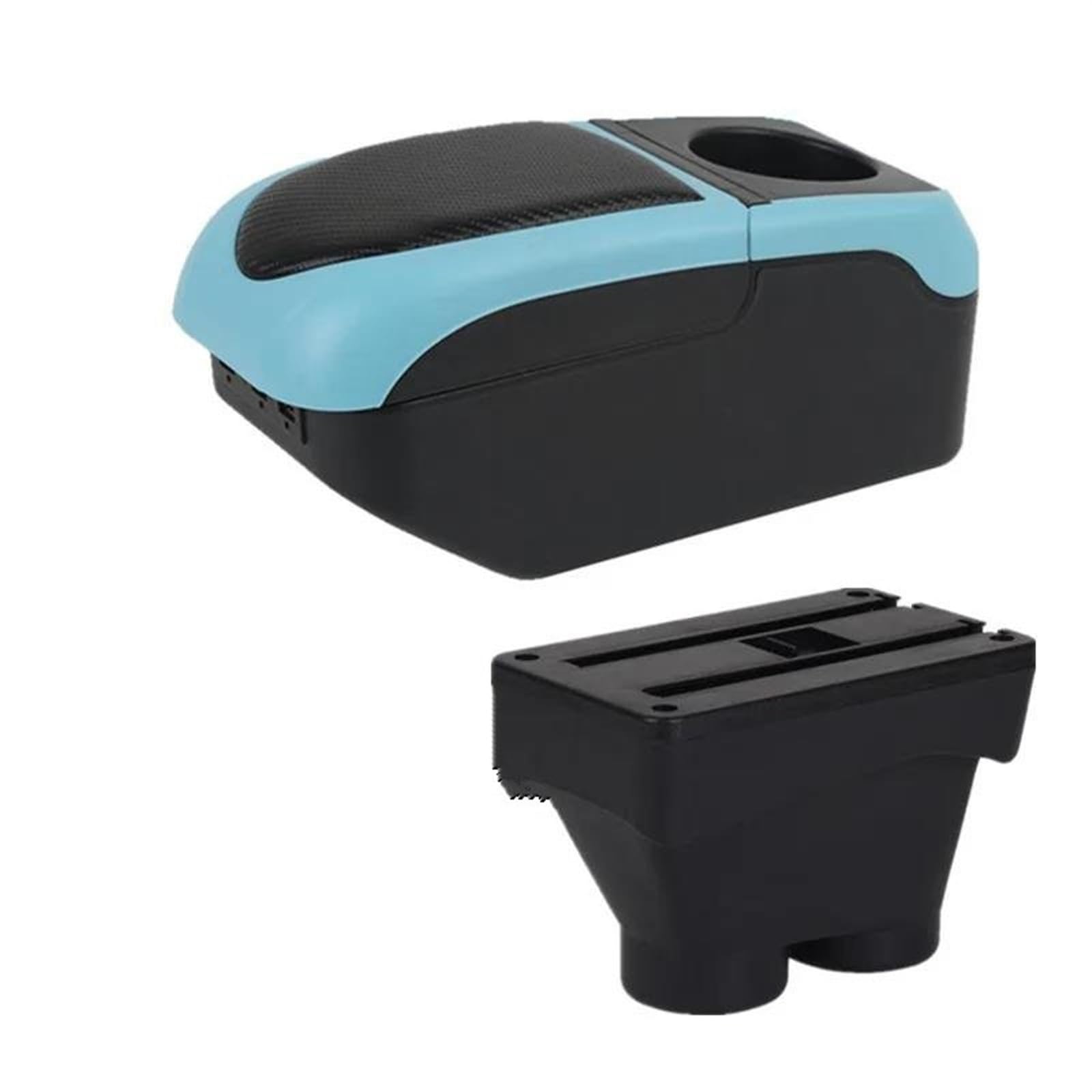 Accoudoir De Voiture Pour Peugeot 208 2012-2018 Boîte Rangement Accessoires Pièces Rechange Pour Rénovation Intérieure(S1 black-blue 6)