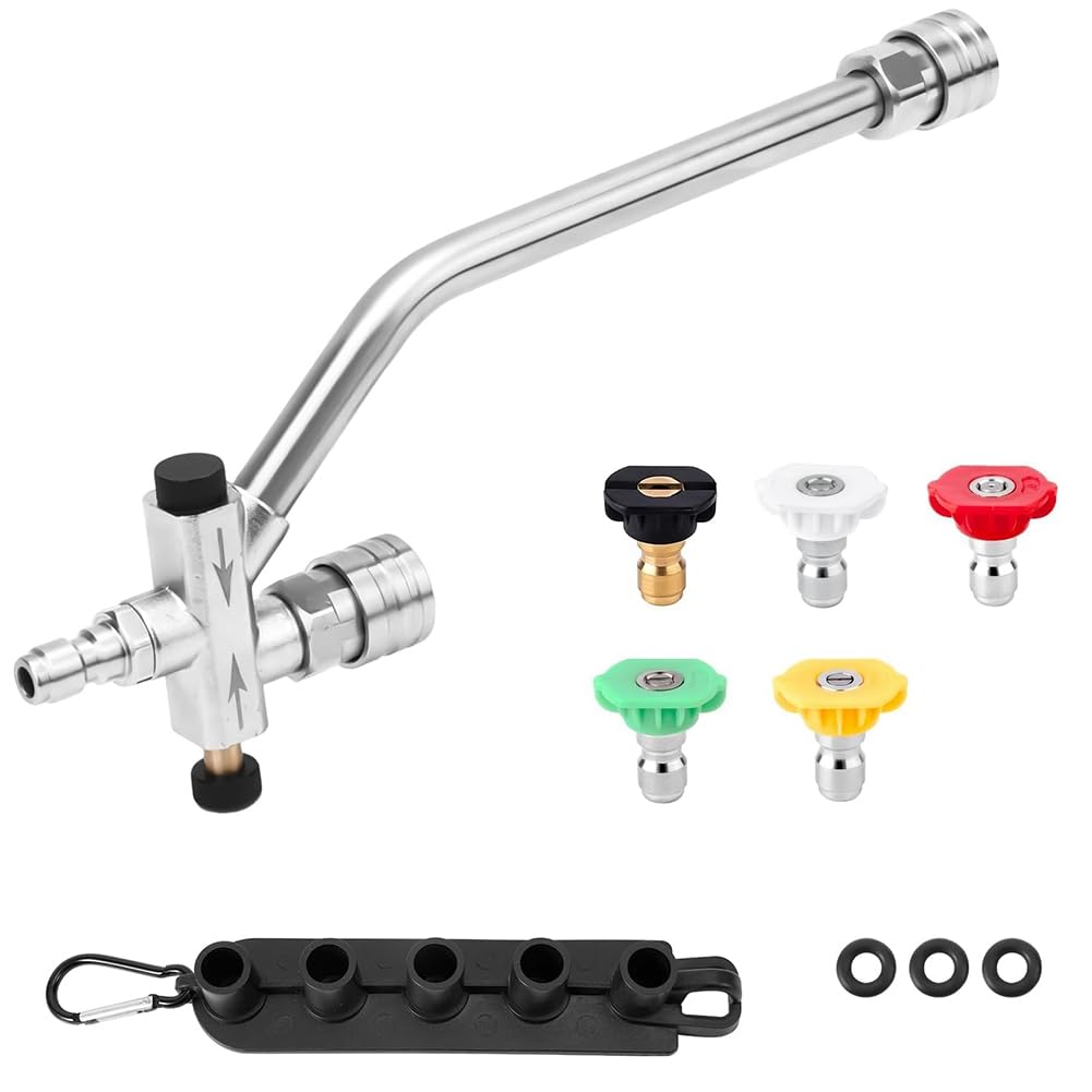 Ehwisbe Foam Cannon Dual Connector Accessory, 1/4In Fast Connect Dual- Pressure Washer Wand With 5 Pressure Washer Nozzles