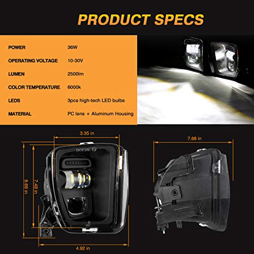 image for Auxbeam LED Fog Lights DOT Approved Replacement for Dodge Ram 1500 201