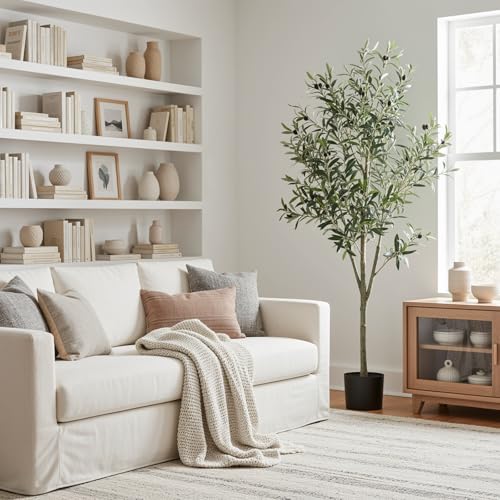 Clevich Olivo Artificial Planta 150cm, Árbol de Olivo Artificial, Plantas Artificiales Decorativas, para Hogar, Oficina, Casa, Balcón, Dormitorio,Hotel, Centro Comercial, Interior y Exterior