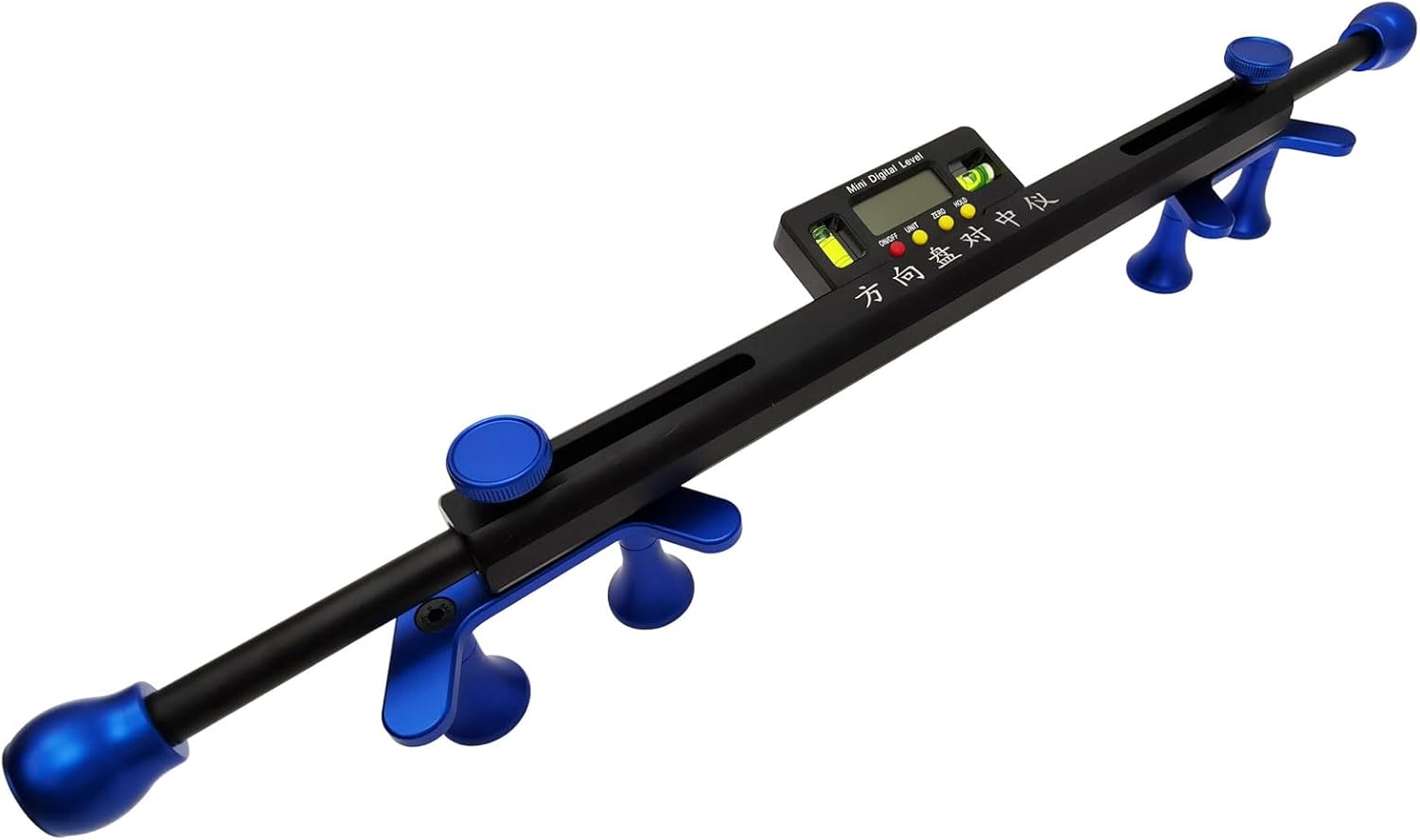 Car Steering Wheel Level Alignment Tool,Maximum Diameter 13.8in,Four-Wheel Alignment Tool,Steering Wheel Holder Level,±90°Measuring Range, Aluminum Alloy Wheel Aligner