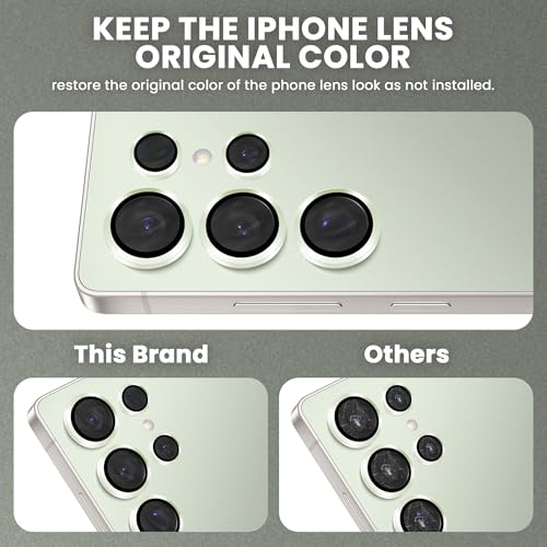 Image of FIRST MART Jude Green Camera Ring Guard Protector for Samsung Galaxy S25 Ultra | Tempered Glass with Metal Alloy Rings, HD Clear, Scratch Resistant, Case-Friendly | Pack of 1