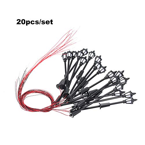 Preisvergleich Produktbild 20 stücke Warmweiß Modell Straßenlaternen Layout Laternenpfahlbahn Zug Gartenspielplatz Landschaft Led Lampe Beleuchtung 1 ...