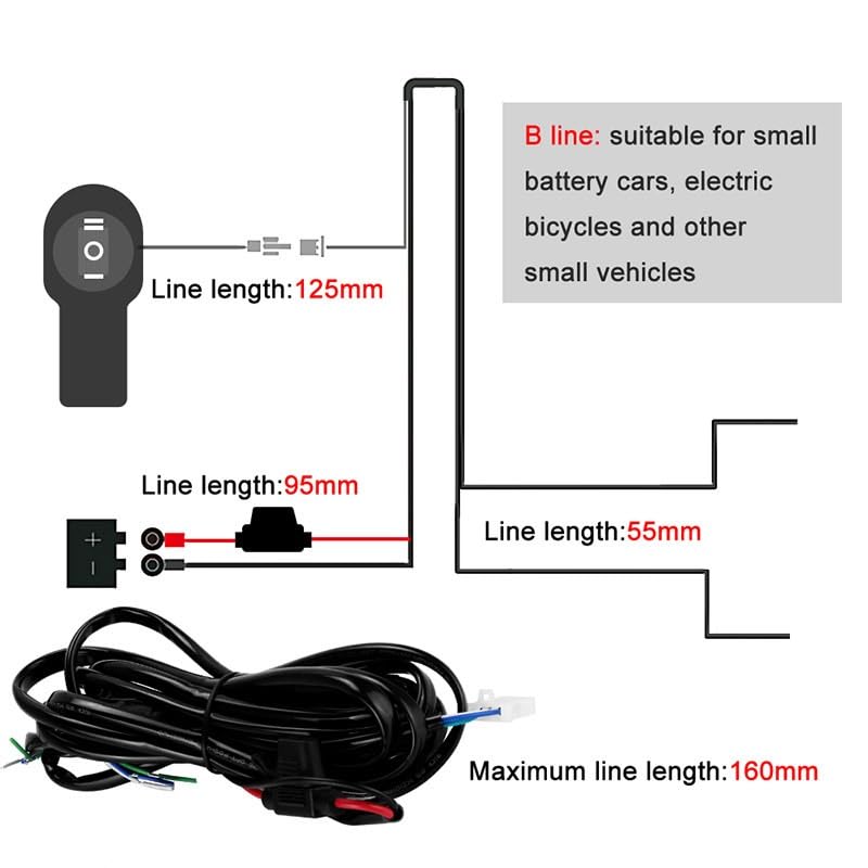 Interruptor para luces antiniebla de motocicleta con cable de 3 vías y selector encendido apagado 7