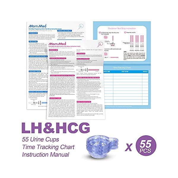 MOMMED Ovulationstest Kit HCG15-LH40, 15 Schwangerschaftstests und 40 Ovulationstests mit 55 Urinbechern Zuverlässiger… – Bild 3