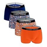 ETERNAL CENTURY Men's Underwear Cotton Stretch Low-Rise Boxer Briefs (4-Pack) Diamond M