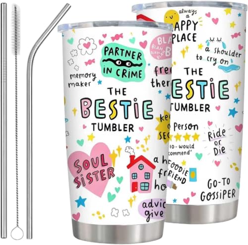 Image of Viviralie Funny Friendship Travel Mug 20oz, Bestie Gifts for Best Friend