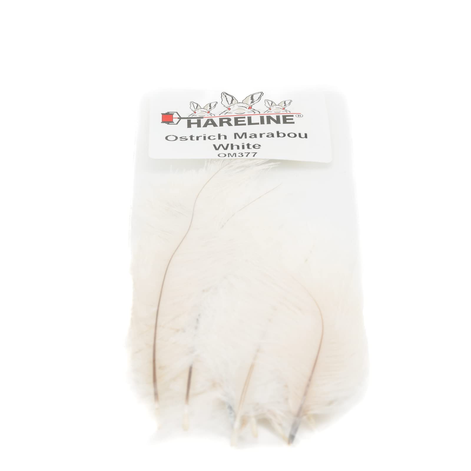 Hareline Fly Tying Ostrich Marabou Feathers for Streamers, Nymphs, and Tails (White)
