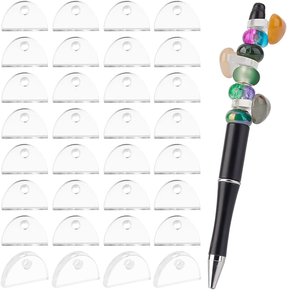 AHANDMAKER 100Pcs Beads for Pens, Clear Focal & Spacer Acrylic Pendants for Beadable Pen Kits & Jewelry Making DIY Supplies