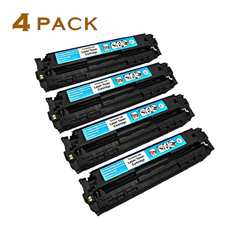 Apptoner 4-Pack Comapatible HP 125A CB540-CB543A Toner Cartridge for LaserJet CP1213 CP1215 CP1217 CP1515n( CB540A Black, CB541A Cyan, CB542A Yellow, CB543A Magenta)