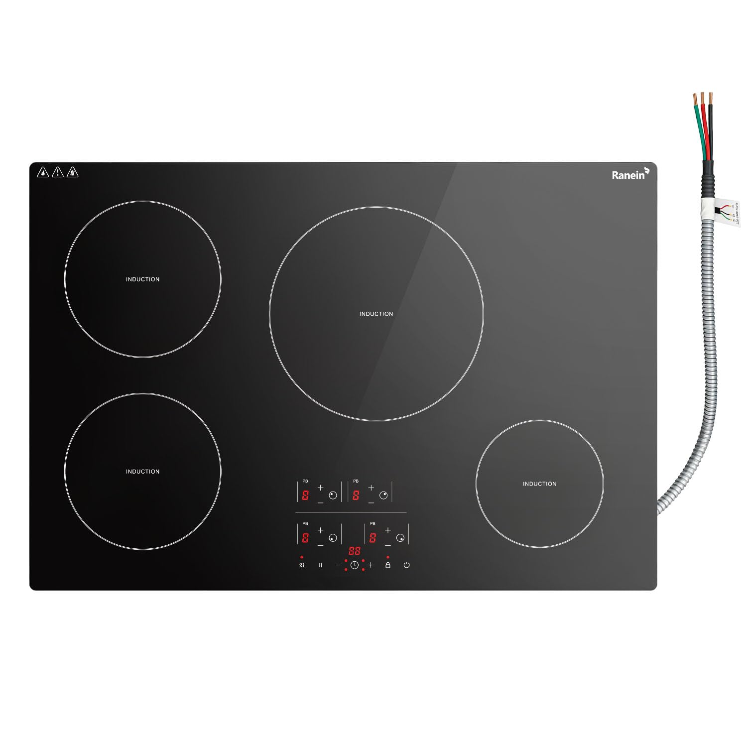 Ranein 30 Inch 4 Burner Induction Cooktop, 7800W, 240V