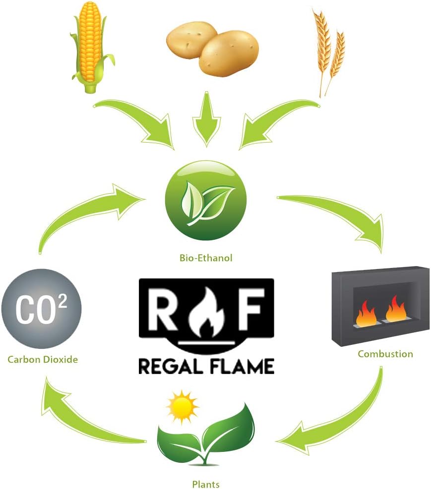 Regal Flame Premium Ventless Bio Ethanol Fireplace Fuel - 3 Quarts