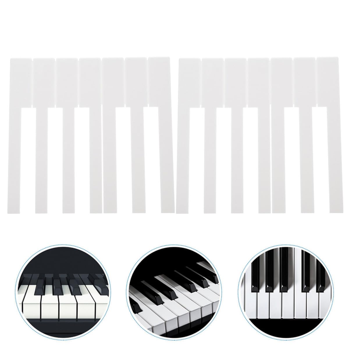 STOBAZA Klaviertasten Ersatz 52 Stück Weiß Acryl mit 5,1cm Länge für Klavierreparatur und Musiker zur Einfachen Wartung von Klaviertastaturen