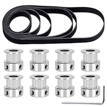 DAOKI 2GT Timing Belt 110mm 112mm 122mm 158mm 200mm 280mm 300mm 400mm Width 6mm Closed Loop Rubber Belt for 3D Printer with 8PCS 5mm 20 Teeth Timing Pulley Wheel