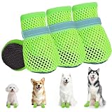 XIABYAYU 4 PCS Hundeschuhe Pfotenschutz, Hundeschuhe Sommer, Pfotenschutz für Hunde, Hunde Schuhe Sommer, Atmungsaktiv, Geeignet für Den Innen- Und Außenbereich Im Sommers/Grün S