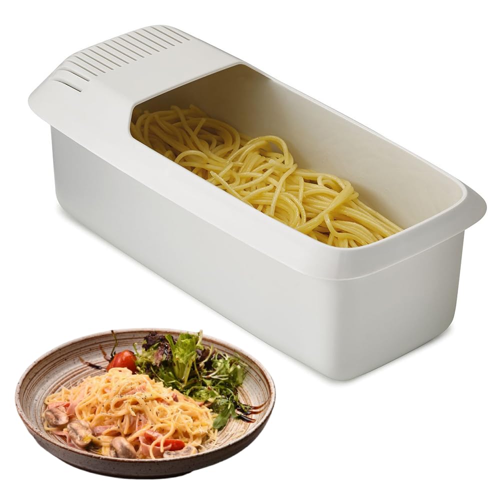 HAOHIZE Microwave Pasta Cooker with Strainer, Heat Resistant Noodle Ramen Cooker, Quick and Easy Cooking Pasta No Sticking Pasta Maker Microwave Steamer for Dorm, Kitchen, Office