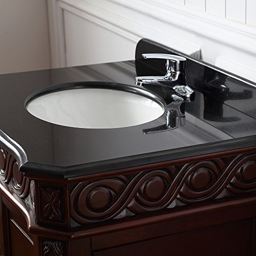 Ove Decors Trent 30 Dark Cherry Single Vanity With Black Granite Countertop And Backsplash, Dark Cherry Finish, 30-Inch #TOP4