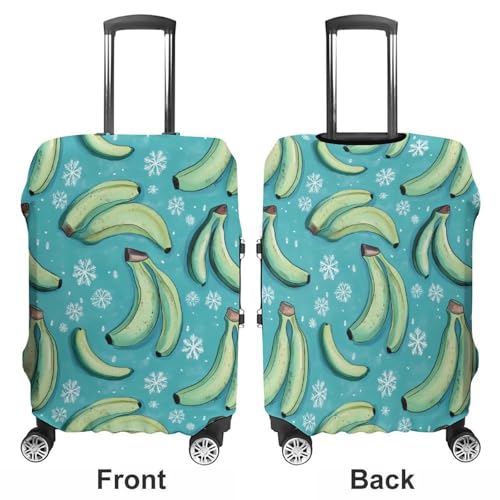 Bananas with Snowflakes Travel Luggage Cover for Suitcase 19-32 Inches Elastic Washable Baggage Protector3