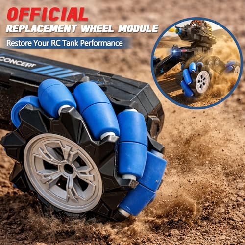 Image of Replacement Wheels Set of 4 for RC Stunt Car, Toy Vehicle Wheel Kit Spare Parts, Durable RC Car Replacement Tires for Kids Remote Control Car Repair Accessories