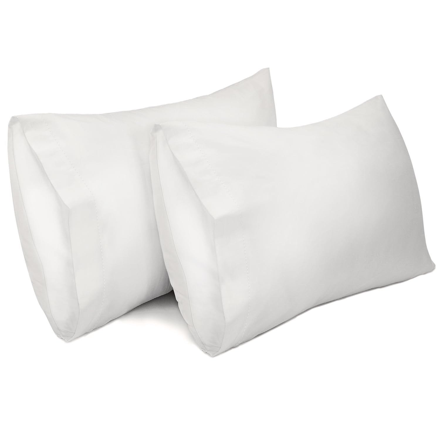 Lirex 2 Packs Pillow Covers, 100% Cotton Breathable Pillow Covers (20" x 36", White) OEKO-TEX STANDARD 100