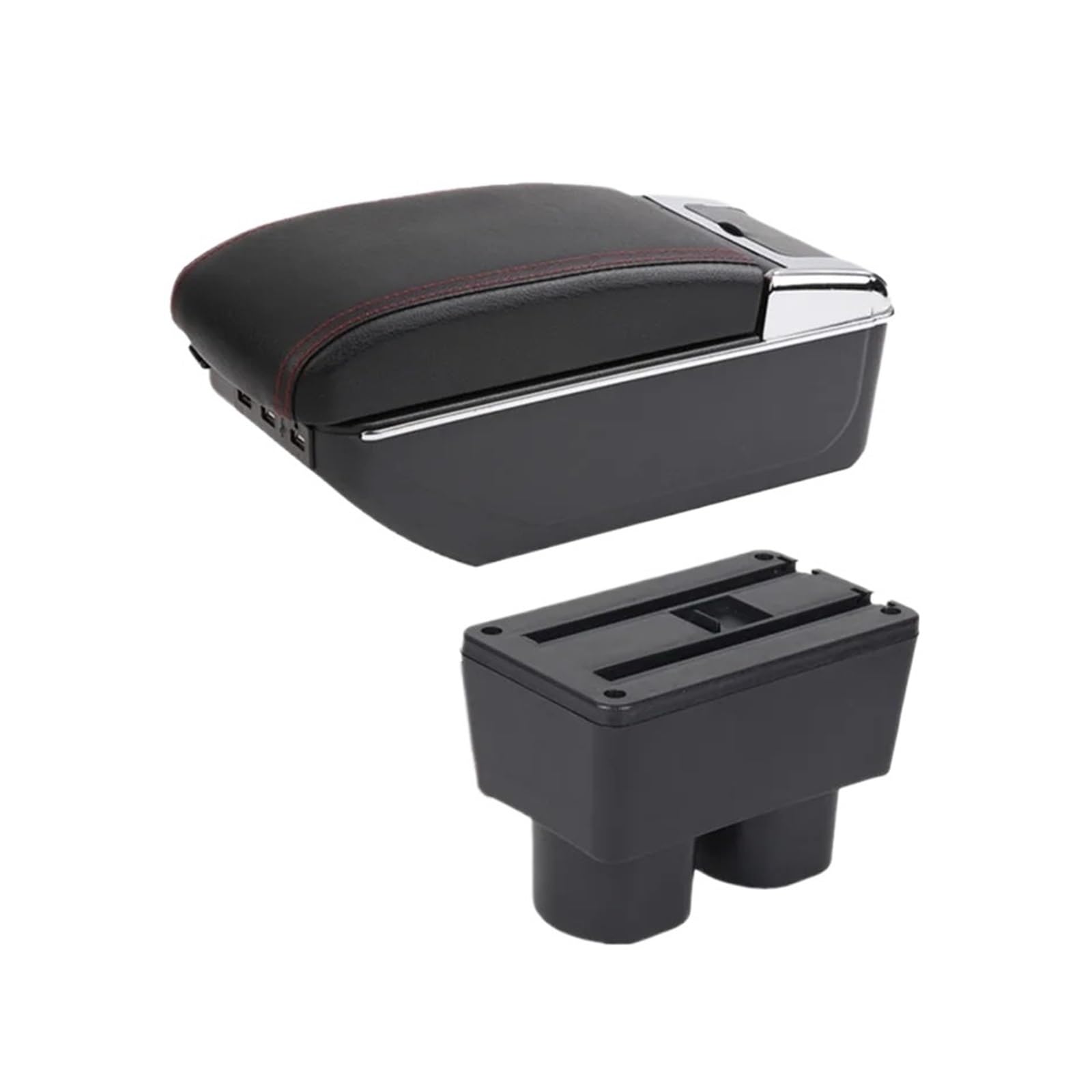 UMDJJU For Toyota For Avanza For Rush Car Armrest Box Storage Interior Dedicated Retrofit Accessories Car Centre Console Armrest Box(C red line 7USB)