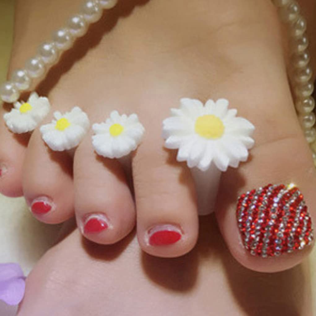 Separatore per unghie dei piedi in silicone Distanziatore per barelle per dita dei piedi Divisore per dita dei piedi a margherita Strumento per manicure per pedicure 8 pezzi Distanziatori per dita dei