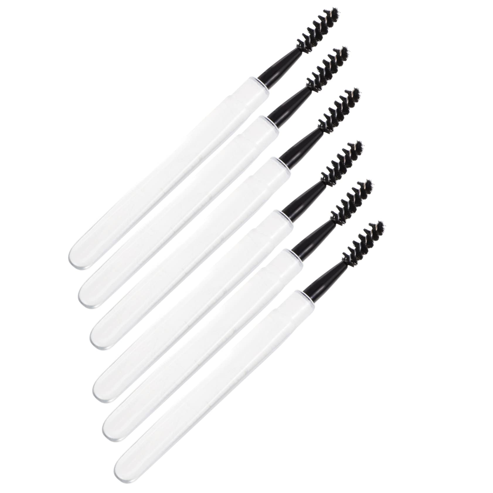MUSISALY Ergonomic Eyelash Brush Set for Mascara 6pcs Lash Brow Makeup Brush Travel Case