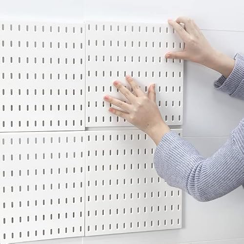 YOKEPO Pegboard Combination Kit with 4 Pegboards with 15 Accessories Modular Hanging for Home Office Wall Organizer, Crafts Organization, Ornaments Display, White | 22" x 22" Peg Boards Wall mount