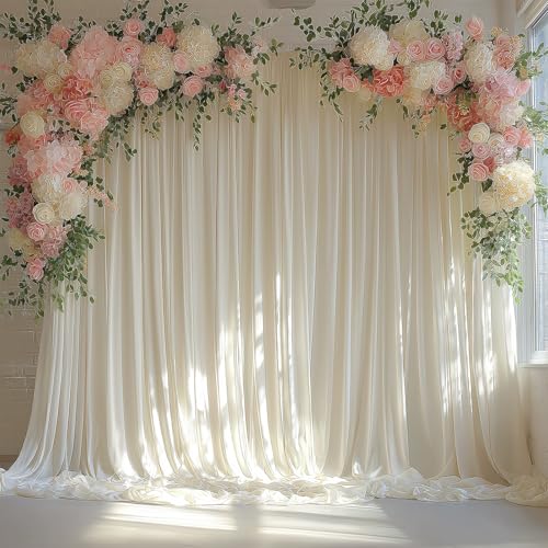 EMHOLDBU Ivory Backdrop Curtain