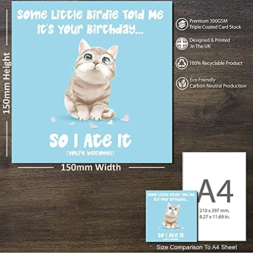 Cult Kitty - So I Ate It - Funny Cat Birthday Card for Her - Cat Mum Birthday Card - Happy Birthday Card for Sister, Daughter or Friends - Cat Greeting Card - Hilarious Birthday Card for Cat Lovers