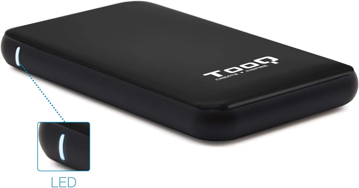 TooQ TQE-2528B with LED indicator highlighted