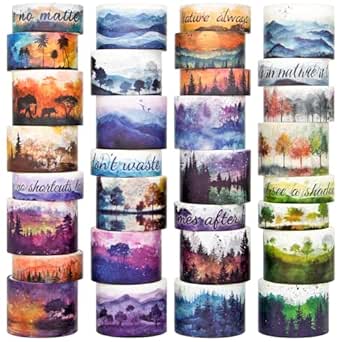 18 Rolls, Four Seasons Themed Plants, Flowers Washi Tape For Holiday DIY Photo Album Greeting Card Gift Box Exquisite Decoration